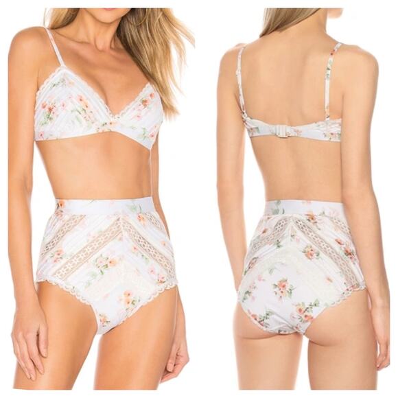 Zimmermann Other - New ZIMMERMAN Heathers Pintuck Floral Lace Bikini Top & Bottoms Sz ZM 0 / US 2-4